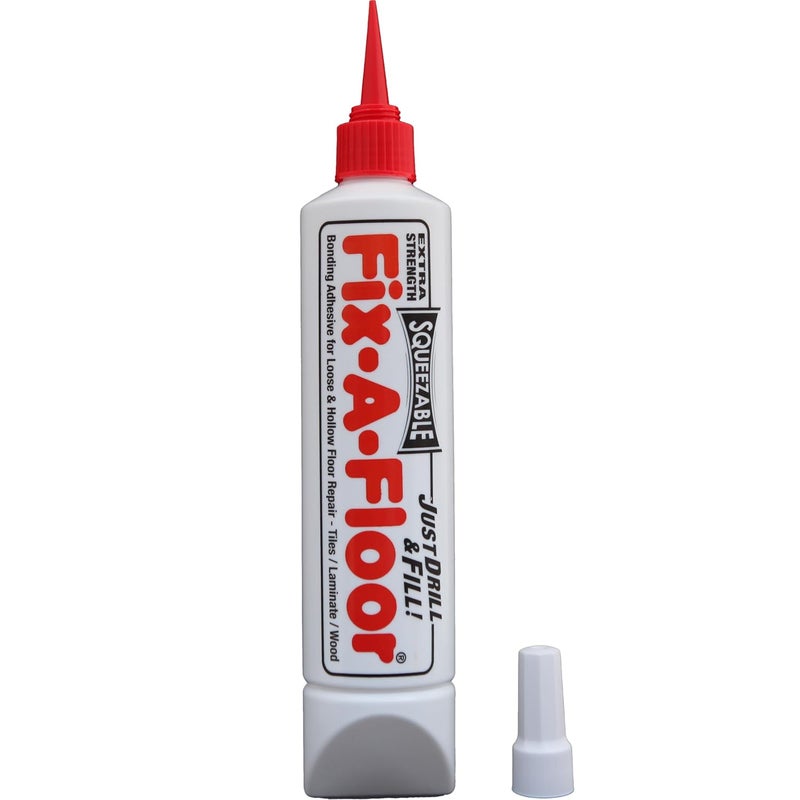 Fix-A-Floor لاصق الإصلاح الأصلي الشامل لجميع أنواع البلاط الخفيف، المجوف، والصاخب والخشب. فقط قم بالحفر والملء! سهل الاستخدام! مصنوع في الولايات المتحدة الأمريكية! - Image 1